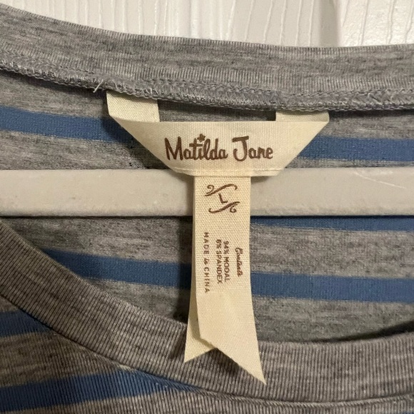 Matilda Jane Grey and Blue Stripes Dress! - Picture 3 of 4